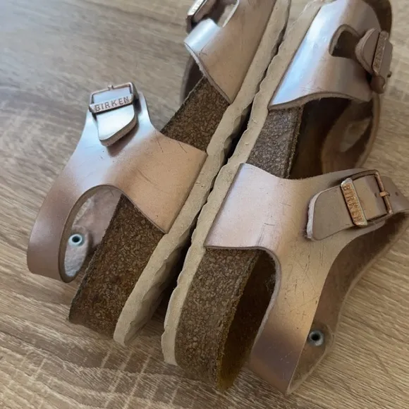 Birkenstock Girls Rio‎ Electric Metallic Copper Birko-Flor Sandals EUR 31 US 13