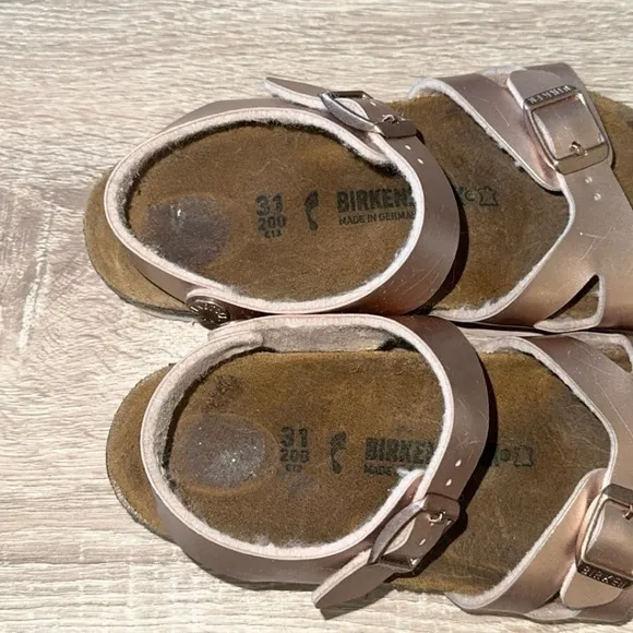 Birkenstock Girls Rio‎ Electric Metallic Copper Birko-Flor Sandals EUR 31 US 13