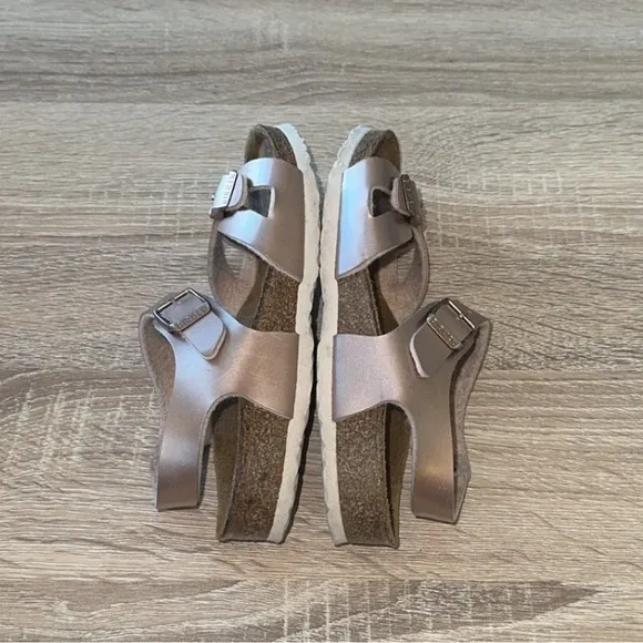 Birkenstock Girls Rio‎ Electric Metallic Copper Birko-Flor Sandals EUR 31 US 13