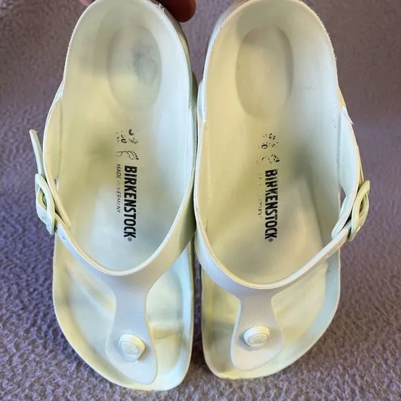 Birkenstock Gizeh Sandals Womens EU 39 Big Buckle Nubuck Leather  Bold Jade