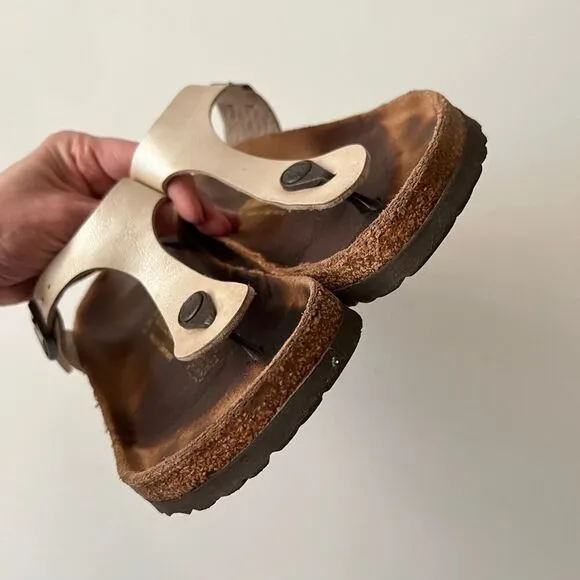 Birkenstock Gizeh Birko-Flor Graceful Pearl White sandals size 38 / 7 Regular
