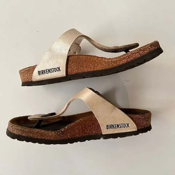 Birkenstock Gizeh Birko-Flor Graceful Pearl White sandals size 38 / 7 Regular