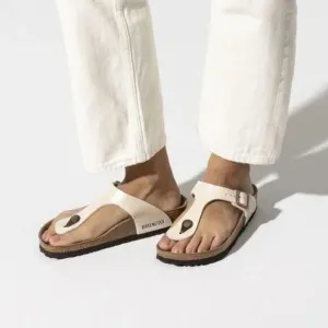 Birkenstock Gizeh Birko-Flor Graceful Pearl White sandals size 38 / 7 Regular