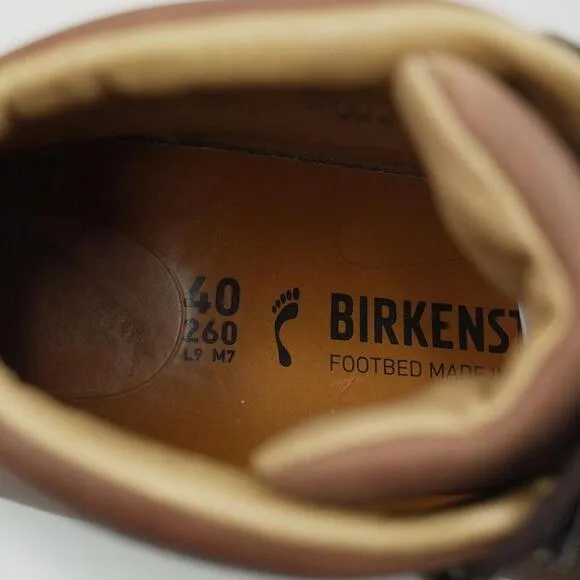Birkenstock Jackson Boots Brown Leather Lace Up Sz 40 Outdoor Comfort Hiking EUC