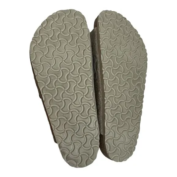 Birkenstock Kyoto Nubuck Leather Concrete Grey Slide Sandals Men Size 12