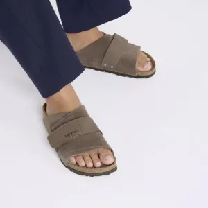 Birkenstock Kyoto Nubuck Leather Concrete Grey Slide Sandals Men Size 12