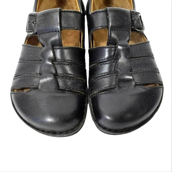Birkenstock Madeira Footprints Mary Jane Y2K Leather Black Sandals