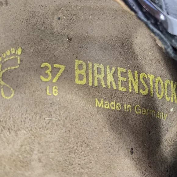 Birkenstock Madeira Footprints Mary Jane Y2K Leather Black Sandals
