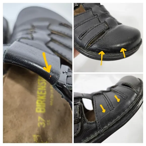 Birkenstock Madeira Footprints Mary Jane Y2K Leather Black Sandals