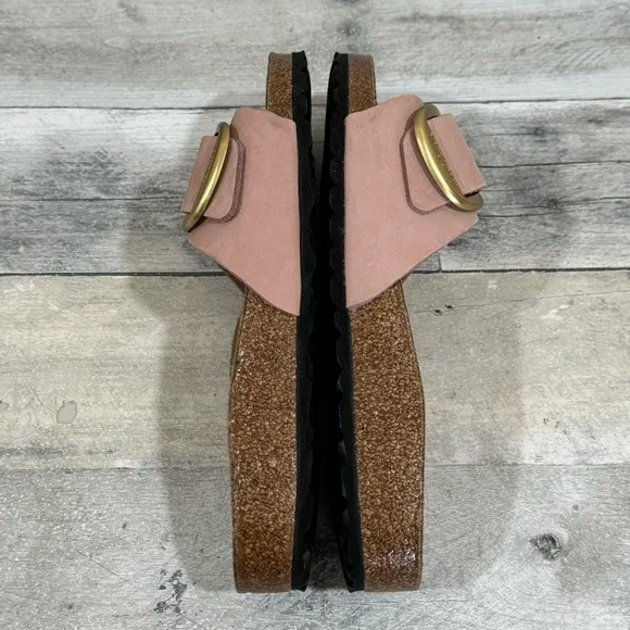 BIRKENSTOCK MADRID BIG BUCKLE SLIDE SANDALS - OLD ROSE - SZ - 7-7.5.US / 38.EU