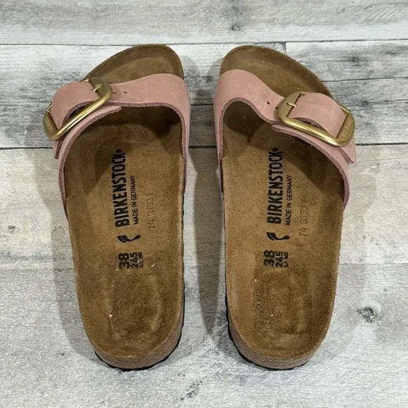BIRKENSTOCK MADRID BIG BUCKLE SLIDE SANDALS - OLD ROSE - SZ - 7-7.5.US / 38.EU