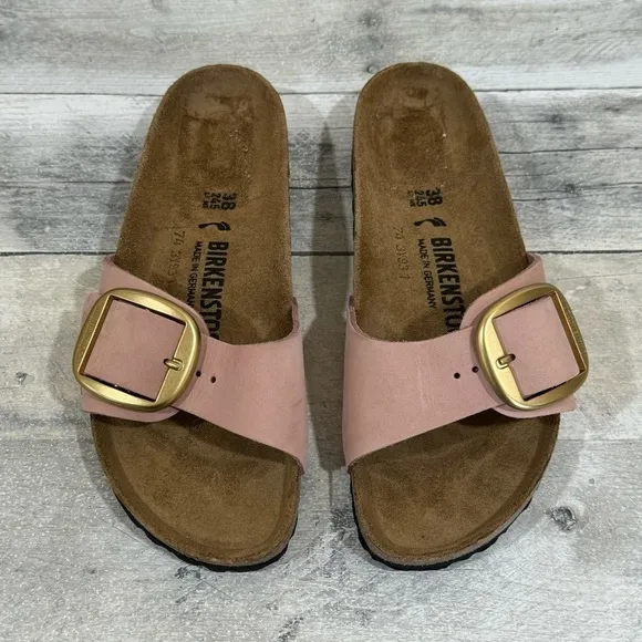 BIRKENSTOCK MADRID BIG BUCKLE SLIDE SANDALS - OLD ROSE - SZ - 7-7.5.US / 38.EU