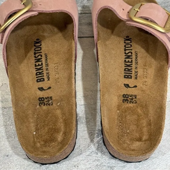 BIRKENSTOCK MADRID BIG BUCKLE SLIDE SANDALS - OLD ROSE - SZ - 7-7.5.US / 38.EU