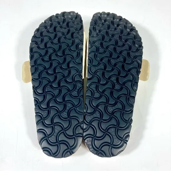 Birkenstock Madrid Iridescent Big Buckle Slide Sandals Ecru 6 37 NEW