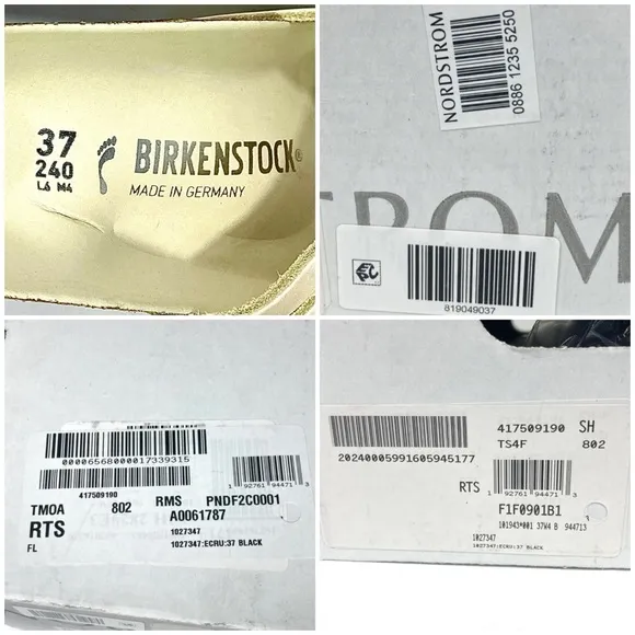 Birkenstock Madrid Iridescent Big Buckle Slide Sandals Ecru 6 37 NEW