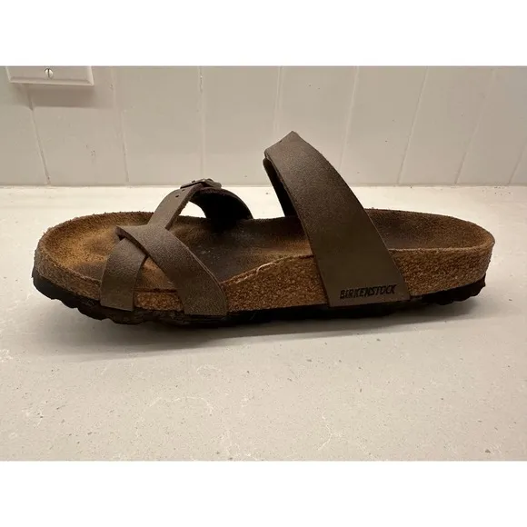 Birkenstock Mayari Sandals Thong Taupe Bronze Buckle Comfort Casual Size 36 US 6