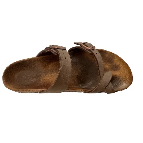 Birkenstock Mayari Sandals Thong Taupe Bronze Buckle Comfort Casual Size 36 US 6