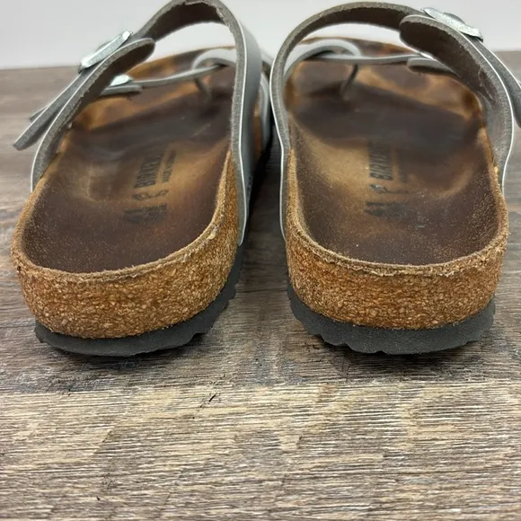 Birkenstock MAYARI  Silver Cross-Strap Sandals 41 (US 10-10.5)
