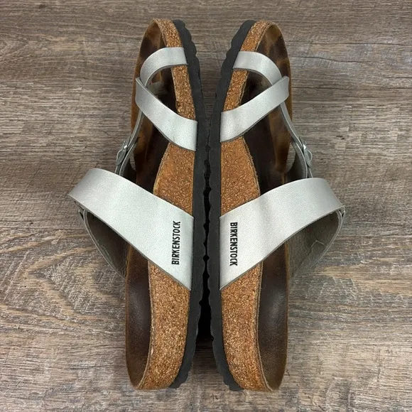 Birkenstock MAYARI  Silver Cross-Strap Sandals 41 (US 10-10.5)