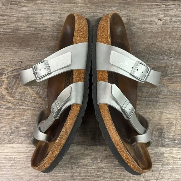 Birkenstock MAYARI  Silver Cross-Strap Sandals 41 (US 10-10.5)