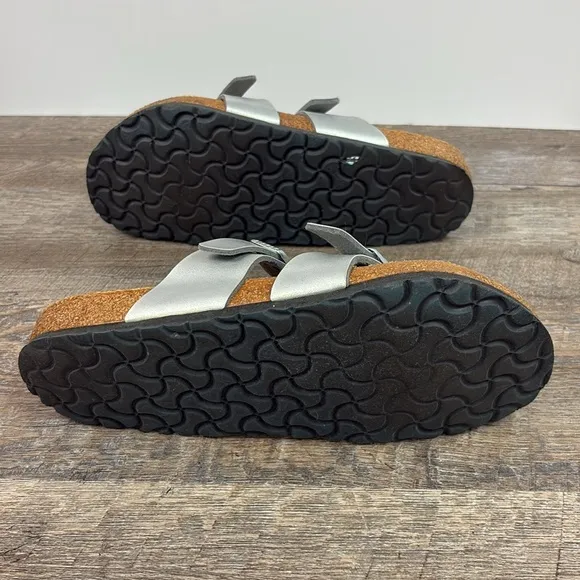 Birkenstock MAYARI  Silver Cross-Strap Sandals 41 (US 10-10.5)