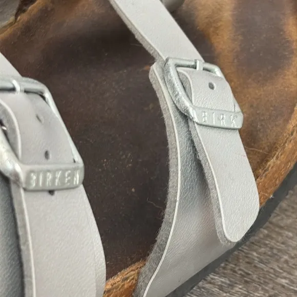 Birkenstock MAYARI  Silver Cross-Strap Sandals 41 (US 10-10.5)