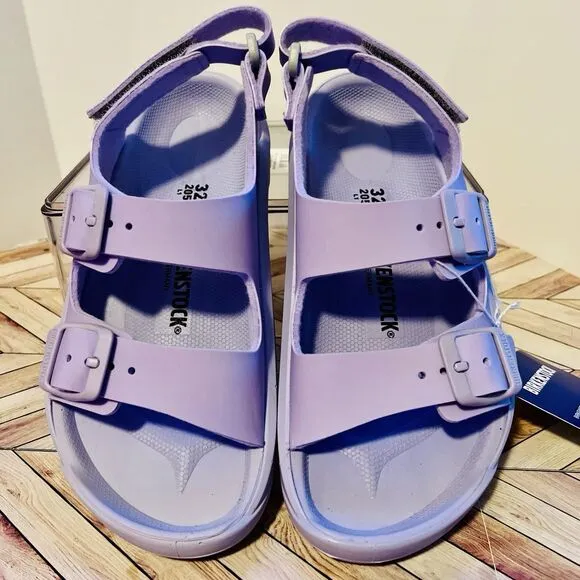 Birkenstock Mogami Kids 1 Icy Purple Fog Birko-Flor Sandals Back Strap Buckles