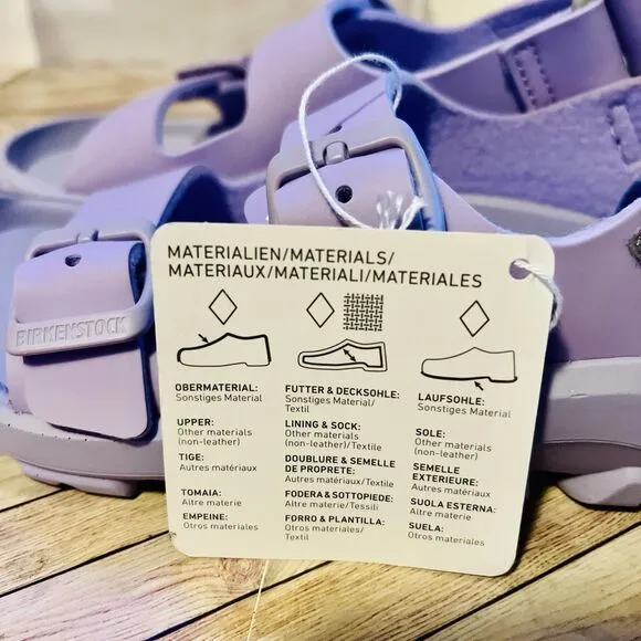 Birkenstock Mogami Kids 1 Icy Purple Fog Birko-Flor Sandals Back Strap Buckles