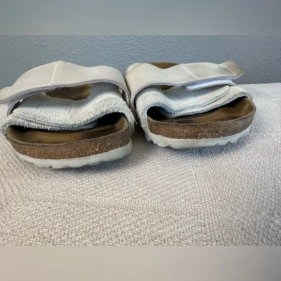 Birkenstock Oita Suede Leather Antique White Sandals Size 39 EU 8 US