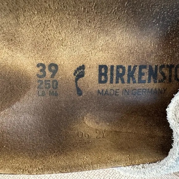 Birkenstock Oita Suede Leather Antique White Sandals Size 39 EU 8 US