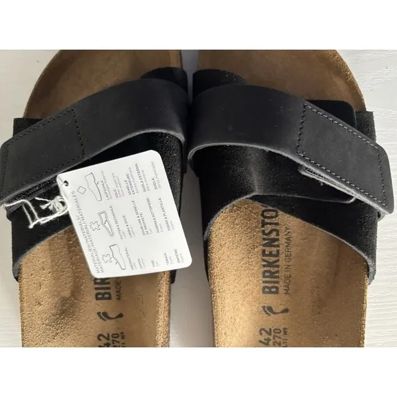 Birkenstock Oita Suede Leather Unisex Sandals black size US W11 M9 EU42 Narrow F