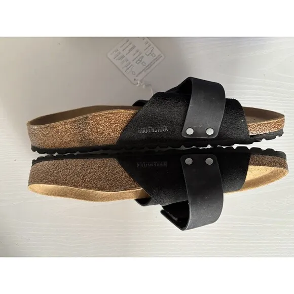 Birkenstock Oita Suede Leather Unisex Sandals black size US W11 M9 EU42 Narrow F