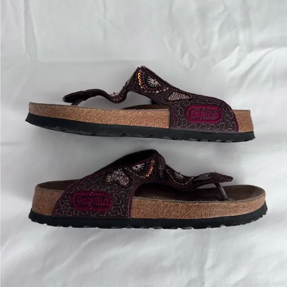 Birkenstock Papillio Collection Kerala Beaded Thong Sandals SZ 36  US 6.5 Brown