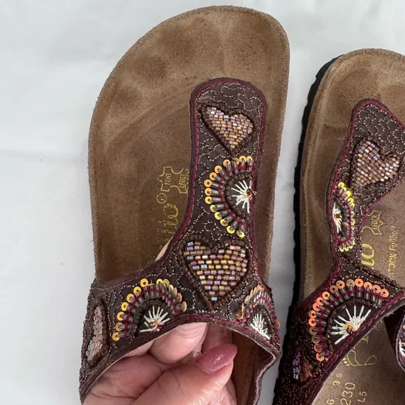 Birkenstock Papillio Collection Kerala Beaded Thong Sandals SZ 36  US 6.5 Brown