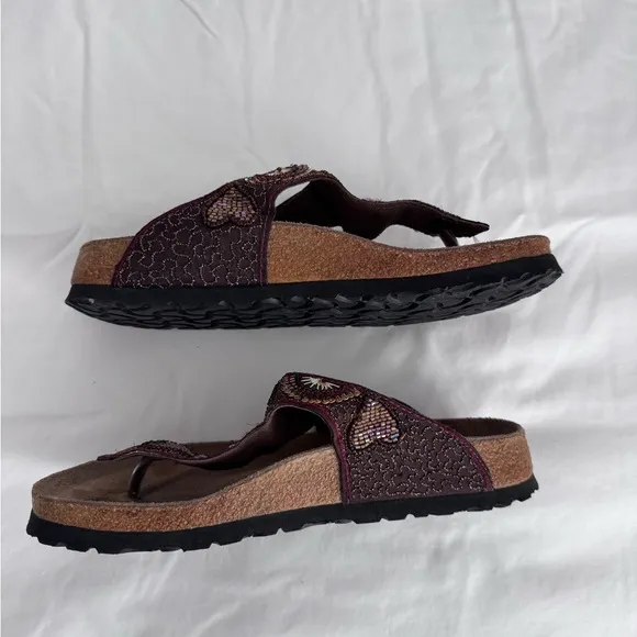 Birkenstock Papillio Collection Kerala Beaded Thong Sandals SZ 36  US 6.5 Brown