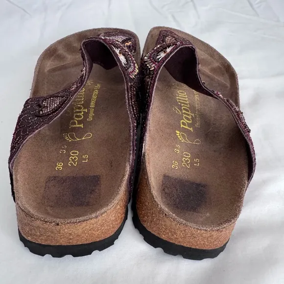 Birkenstock Papillio Collection Kerala Beaded Thong Sandals SZ 36  US 6.5 Brown