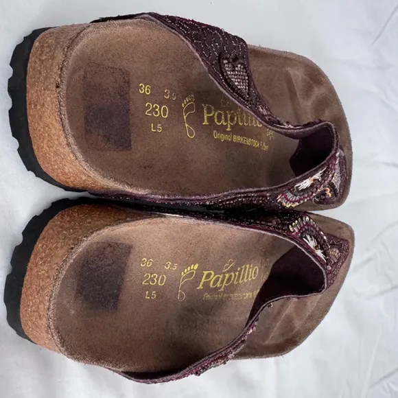 Birkenstock Papillio Collection Kerala Beaded Thong Sandals SZ 36  US 6.5 Brown