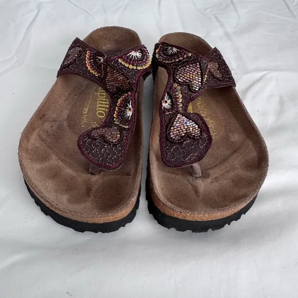 Birkenstock Papillio Collection Kerala Beaded Thong Sandals SZ 36  US 6.5 Brown