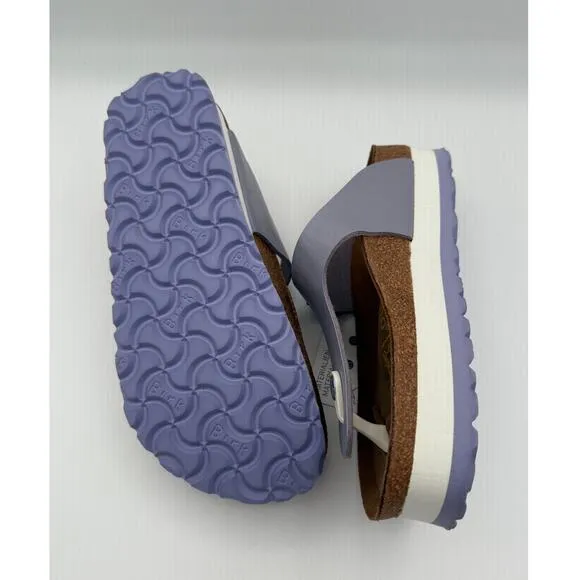 Birkenstock Papillio Gizeh Platform Sandals Purple Leather Size US5 EU36