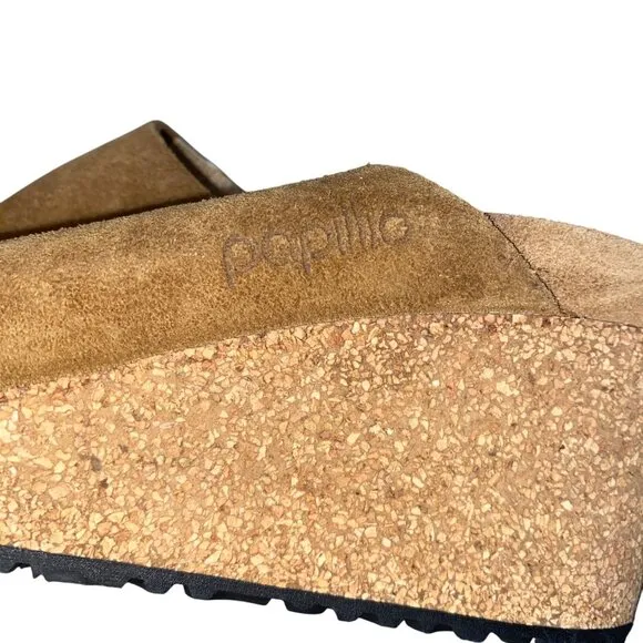 Birkenstock Papillio Namica suede leather cork wedge sandal shoes womens 36