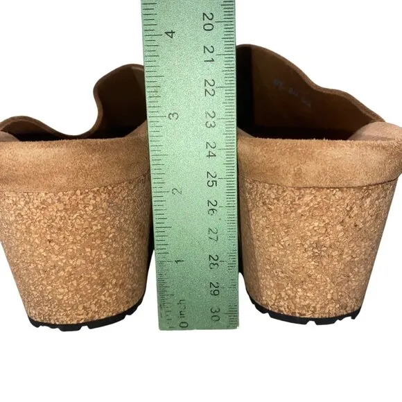 Birkenstock Papillio Namica suede leather cork wedge sandal shoes womens 36