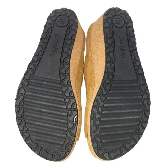 Birkenstock Papillio Namica suede leather cork wedge sandal shoes womens 36