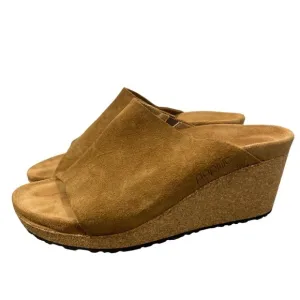 Birkenstock Papillio Namica suede leather cork wedge sandal shoes womens 36
