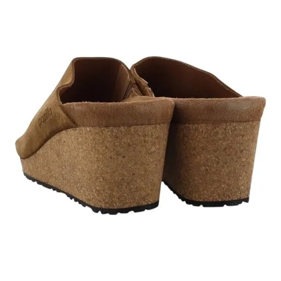 Birkenstock Papillio Namica suede leather cork wedge sandal shoes womens 36