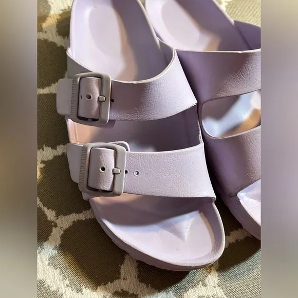 Birkenstock Purple Sandals with Adjustable Straps and Contoured Footbed