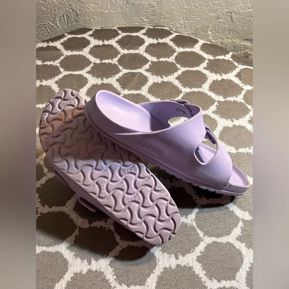 Birkenstock Purple Sandals with Adjustable Straps and Contoured Footbed