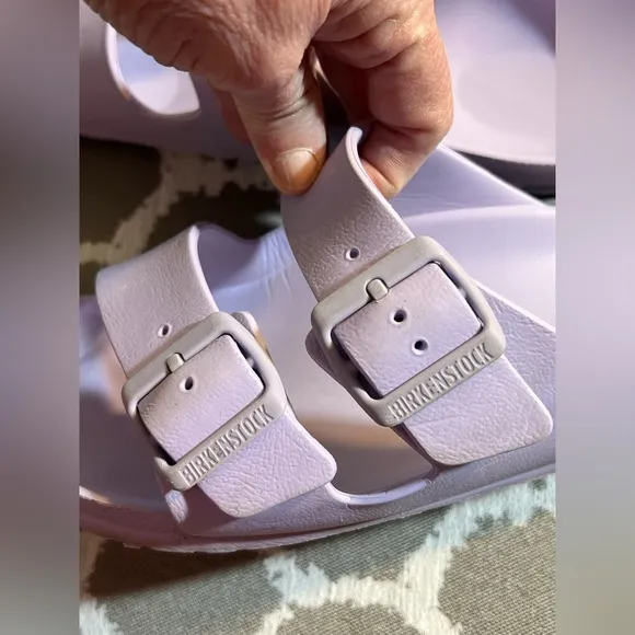 Birkenstock Purple Sandals with Adjustable Straps and Contoured Footbed