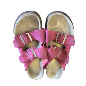 Birkenstock Sandals Pink Suede Leather Adjustable Straps Comfort Size 8