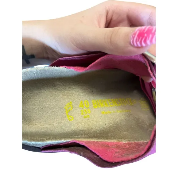 Birkenstock Sandals Pink Suede Leather Adjustable Straps Comfort Size 8