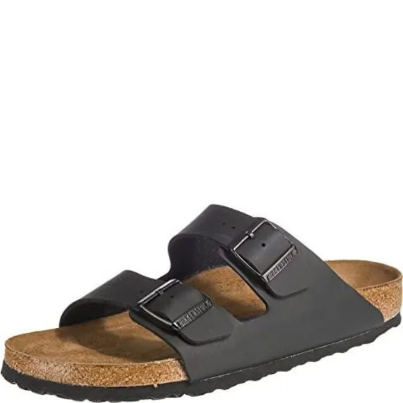 BIRKENSTOCK UNISEX ARIZONA BLACK OILED LEATHER SANDALS - 9-9.5 B(M) US WOME